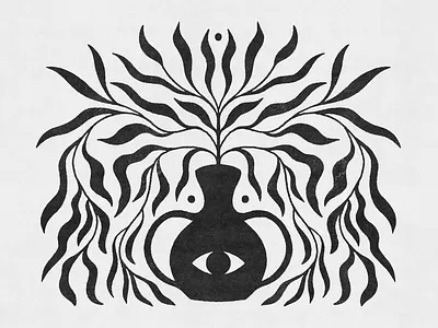 Esoteric art print eastern medicine esoteric evil eye flower pot flowers garden hand drawn herbalism herbalist illustration logo mystic nature plant magic plants pot tribal vase vintage