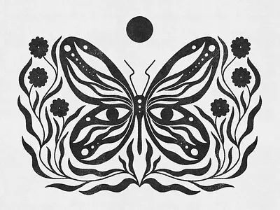 Divinity art print band poster black and white butterfly butterfly tattoo expand flowers fly garden hand drawn holistic illustration logo nature psychedelic tattoo trippy vintage wellness wild