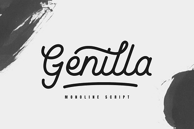 Genilla Monoline Script alternates badge calligraphy display fatamorkidd genilla monoline script ligature logo logo font logotype monoline opentype retro retrotype swash