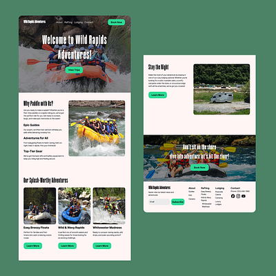 Rafting website outdoors rafting travel ui ui design uiux user interface webdesign