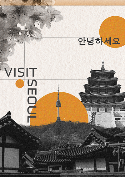 Visit Seoul Poster design graphic design illustration illustrator photoshop travel typography