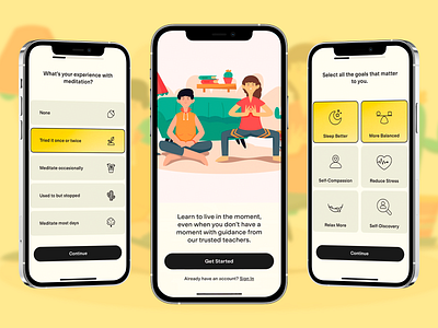 Meditating Mobile App Design app app design application application design design meditating app meditation mental health mobile mobile app modern ui ui design user user experience user interface ux ux design ux ui visual