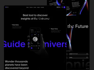 Space Exploration Web Platform data visualization digital experience futuristic design immersive ui interactive elements interactive ux landing page mobile interface modern website platform showcase space exploration space platform space tech typography ui design ux design ux ui web design web platform website