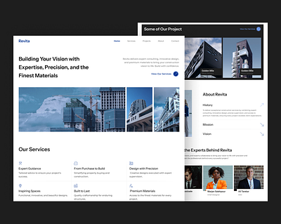 Revita branding building construction real state rebuilding renovation responsive services ui webdesign