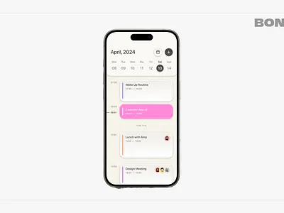 Colorful Calendar🎨 app bont calendar design illustration mobile mobile design product design ui ux