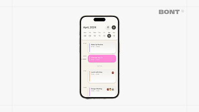 Colorful Calendar🎨 app bont calendar design illustration mobile mobile design product design ui ux