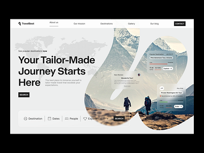Website Design for Travel Booking adventure planning booking platform destination search digital experience interactive elements modern design platform search filters tourism platform travel reviews travel website trip customization ui design user experience user interface ux design ux ui web design website