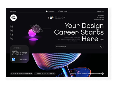 Job Search Platform career growth career search digital experience futuristic ui hiring portal interactive elements job board job platform modern design platform design professional network typography ui design ui inspiration user experience user friendly ux design ux ui web design website
