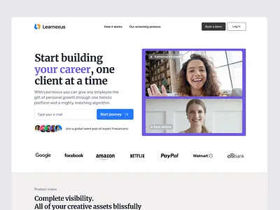 Talent landing conversation dashboard developer elearning facilitator features figma freelancers interface job landing search social talent ui ux video web