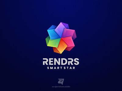 RENDRS abstract artnivorastudio branding colorful design gradient graphic design illustration logo logo awesome logo inspiration media modern renders simple smart technology vector
