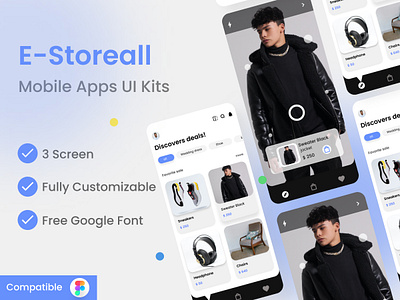 This E-Storeall App Ui Kits concept drink fastfood food app burger pizza restaurant