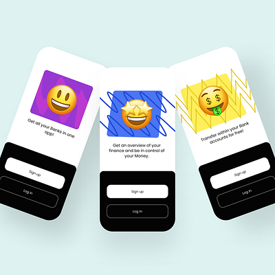 Bannk Onboarding Screens app design fintech product design ui ux