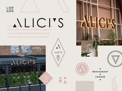 Branding for Alici's Lounge & Restaurant branding cafe emblem food hookah interior logo london lounge menu menu design monogram restaurant shisha