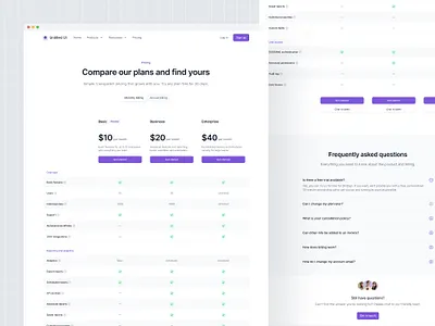 Pricing page table — Untitled UI clean ui design system features figma minimal minimalism pricing pricing page simple table tables ui kit web design webflow