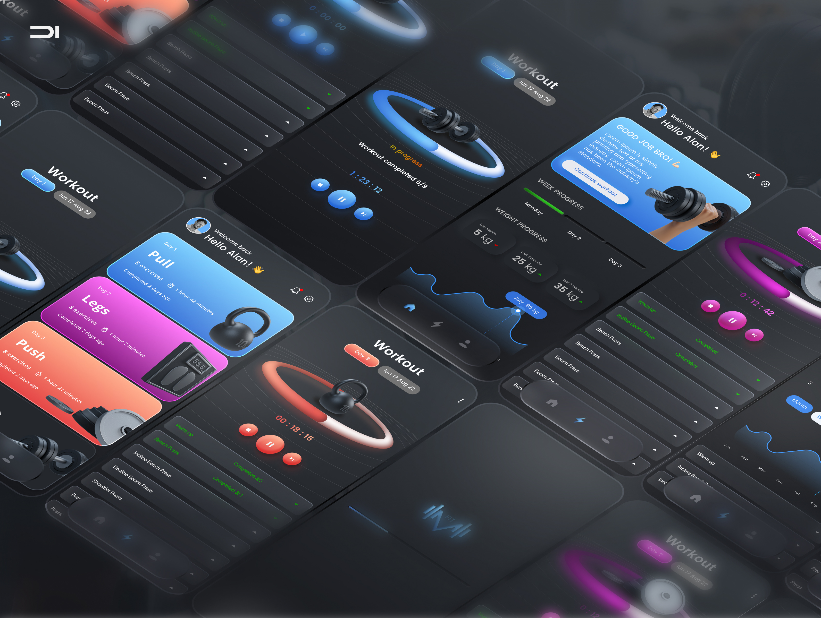 Fitness App UI/UX Design 3d design fitness app graphic design gym motivation illustration logo mobile mobile design mobile development ui uiux uiux designer user experience design user experience designer user interface design ux design ux designer ux inspiration uxui design