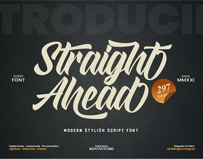 Straight Ahead - Modern Stylish Script Font alphabet branding brush design font handmade illustration lettering logo poster font ui