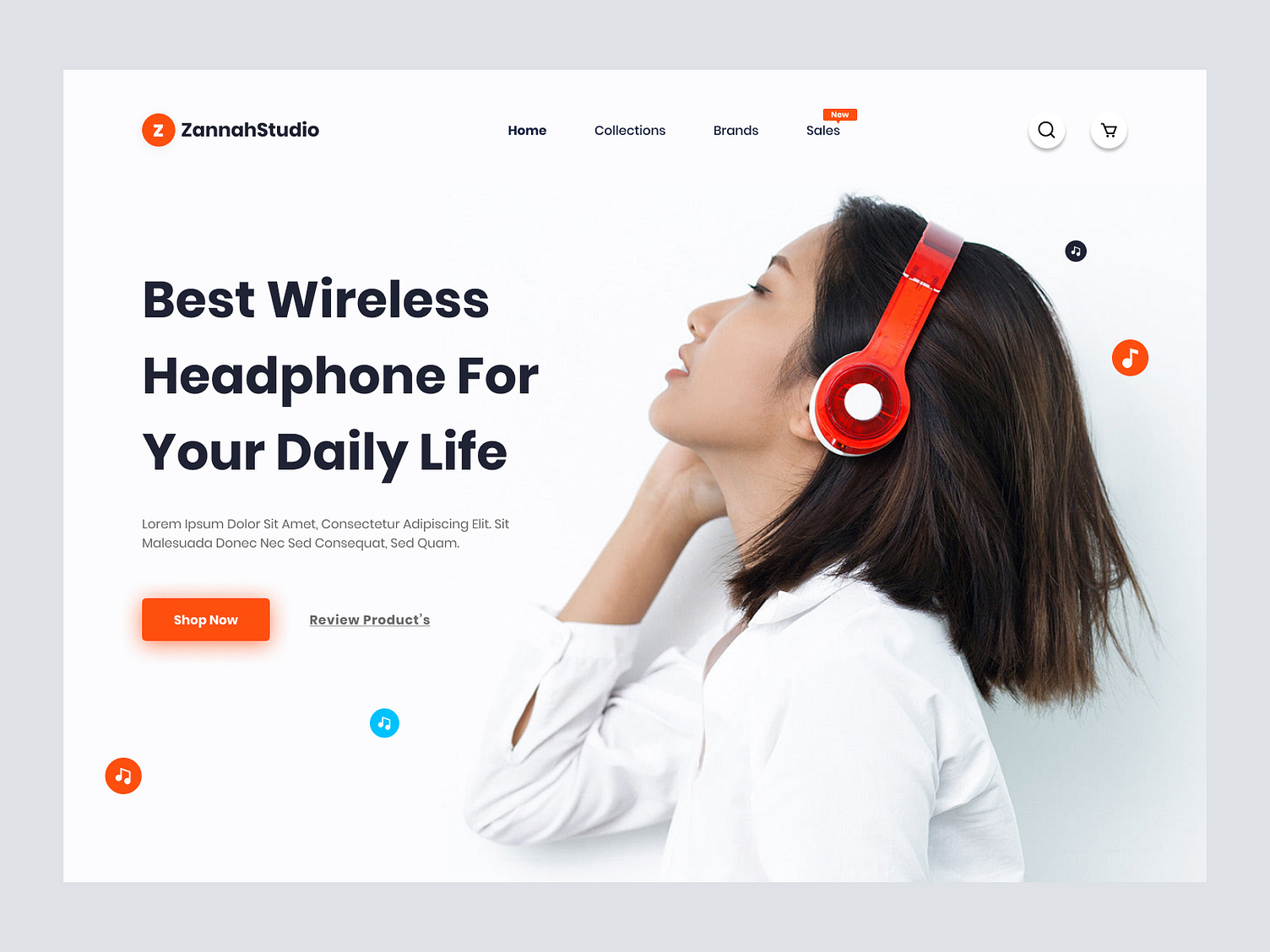 Headphone Landing Page Header Exploration by Md Omor Rahman on Dribbble