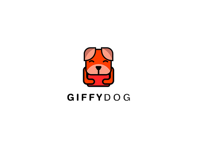 Dog logo Gift logo pet logo app icon branding design flat logo illustration logo logo design minimal logo minimalist logo modern logo ui