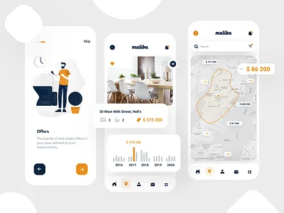 Real estate search app animation app branding design estate graphic design illustration map real real estate search ui ux