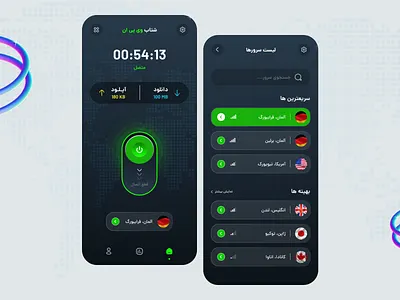 VPN Mobile App Design app china england farsi germany iran jipan mobile mobile app ui design mobile ui design persian ui ui design ui vpn uix usa ux vpn vpn ui vpn ui design
