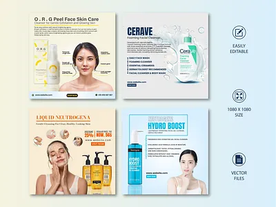 Face Wash Social Media Advertising Banner Design 3d ads ads ads design ads design animation banner banner design beauty beauty product branding design designer facewash graphic design logo motion graphics skincare social media social media design ui