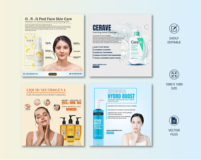 Face Wash Social Media Advertising Banner Design 3d ads ads ads design ads design animation banner banner design beauty beauty product branding design designer facewash graphic design logo motion graphics skincare social media social media design ui