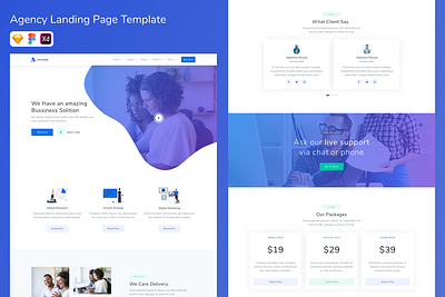 Agency Landing Page Template agency landing page template ui ui design ui kit ux web design