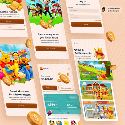 Kid's Fintech App design finance fintech kids ui uidesign uiux