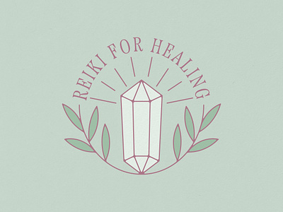 Reiki For Healing Branding, 2022 badge brand identity branding crystals design healing health holistic illustration leaf leaves long island nature pattern reiki