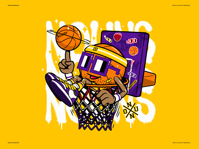 Nouns Basketball basketball character dunk illustration jordan lakers nba nft vector