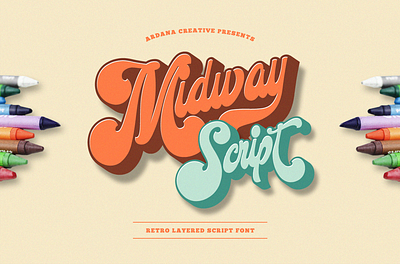 Midway | Retro Script Font packaging