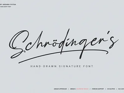 Schrödinger's | Free Download Signature Font beautiful branding design font handwritten illustration logo design natural packaging photography ui