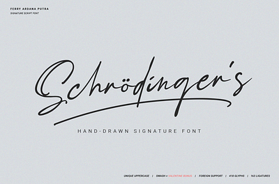 Schrödinger's | Free Download Signature Font beautiful branding design font handwritten illustration logo design natural packaging photography ui