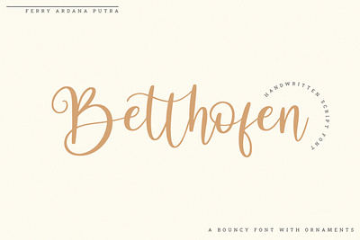 Betthofen | Free Download Handwriting Bouncy Script font beautiful branding design font handwritten illustration logo logo design natural packaging photography