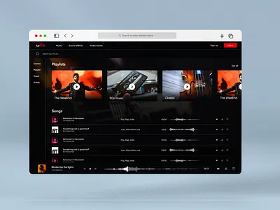 music flow design music ui ux web