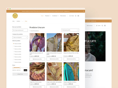Projeto Urucum design ecommerce scarf ui virtual store