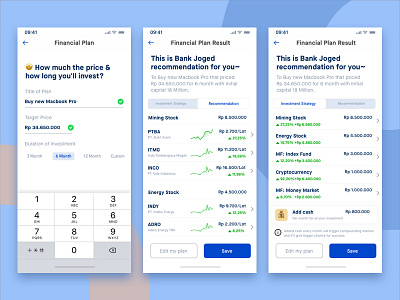 Digital banking: Financial & investment plan bank digital banking investment plan ui ux