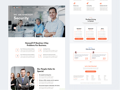 Nanosoft -IT Solutions and Services Landing Page. animation app branding business clean design design element graphic design homepage illustration landing page logo minimal product services typography ui web website