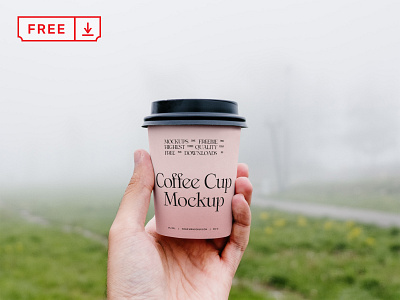 Free Coffee Cup in Park Mockup branding coffee cup cup design download free freebie identity logo mockup paper cup psd template typography