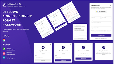 User Flow of Login, Forget Password, & Create account design forget password graphic design landing page saas sign in sign up ui ui ux web app