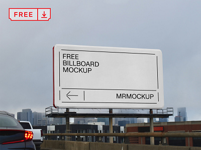 Free Big City Billboard PSD Mockup ad billboard branding design download free freebie identity logo mockup psd template typography