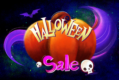 Halloween Sales adobe after effects adobe illustrator animation colorful design graphic design halloween halloween cat illustration krita landing page motion graphics sales social media typography ui ux vampire vector website