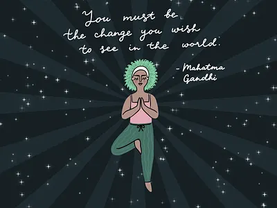 Changes start with yourself after effects animated animation girl hand drawn motivation people yoga