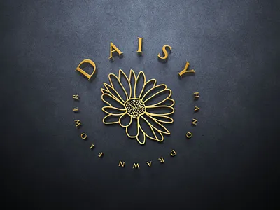 Daisy Hand Drawn Logo botanical logo daisy hand drawn daisy logo floral logo flower logo hand drawn logo logo logo design