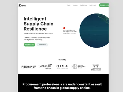 Landing page for Kavida.ai animation branding clean design graphic design illustration landing page logo product design ui ui design ux ux design web web design website