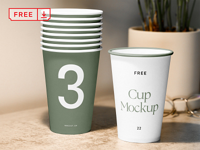 Free Paper Cups on Table Mockup branding coffee cup design download free freebie identity logo mockup paper cup psd template typography