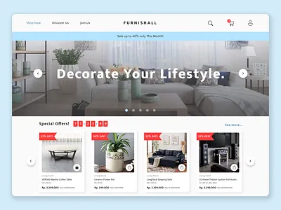 FurnishAll - Website Landing Page animation app branding design furniture graphic design illustration landing page logo motion graphics software software house ui visual visual design website