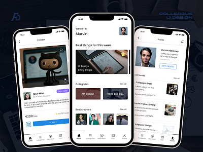 Colleague App Design appdesign graphic design interface logo mobileapp ui uidesign uidesigner uiux uxdesign uxui