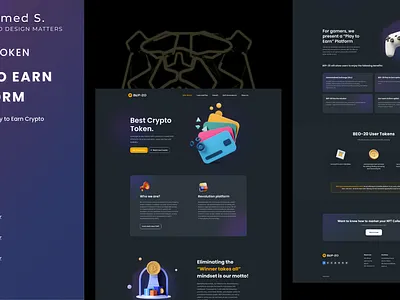 Crypto - Website - Play to earn crypto design graphic design illustration landing page nft ui ui ux web app
