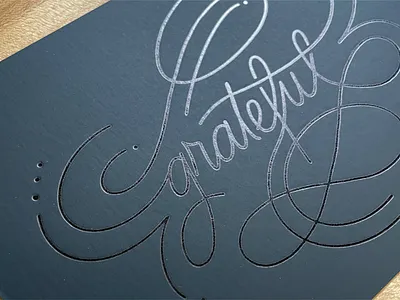grateful print. black custom lettering grateful hand lettering lettering letterpress print